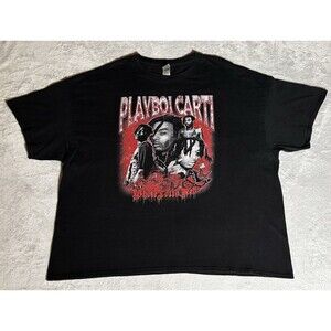 Playboi Carti Whole Lotta Red Size 3XL Graphic Print T-Shirt Black